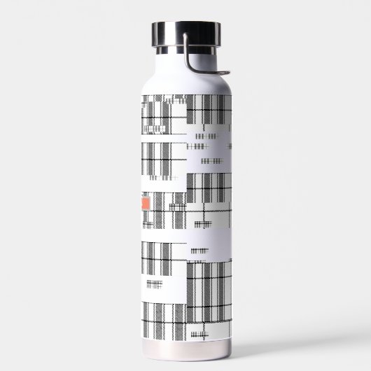 Modern Chic Plaid zwart en wit Waterfles (Links)