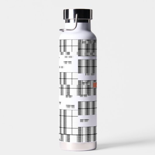 Modern Chic Plaid zwart en wit Waterfles (Rechts)