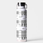 Modern Chic Plaid zwart en wit Waterfles (Achterkant)