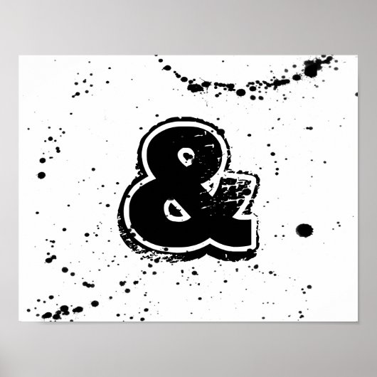 modern chic poster ampersand in zwart-wit (Voorkant)