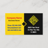 Modern Chic Professional (QR-code) Zwart Goud Visitekaartje (Achterkant)