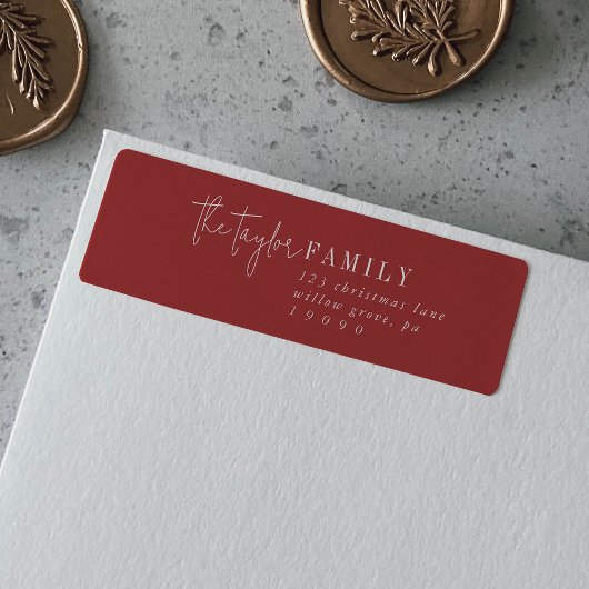 Modern chic | Red Family Return Address Label
