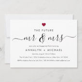 Modern Chic Red Heart Future Mr. en Mrs. Verloving Kaart (Voorkant)