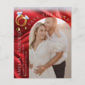 Modern Chic Red Velvet sparen de Datum Fotokaart Flyer (Voorkant)