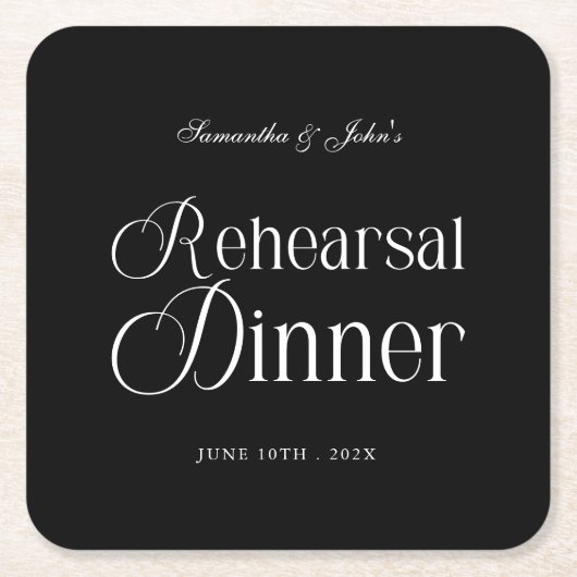  Modern Chic Rehearsal Dinner Kartonnen Onderzetters (Voorkant)