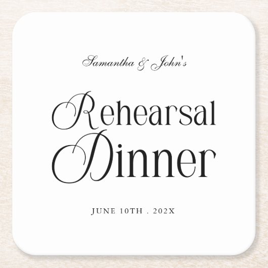  Modern Chic Rehearsal Dinner Kartonnen Onderzetters (Voorkant)