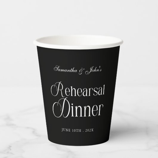 Modern Chic Rehearsal Dinner Papieren Bekers (Voorkant)