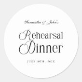  Modern Chic Rehearsal Dinner Ronde Sticker (Voorkant)