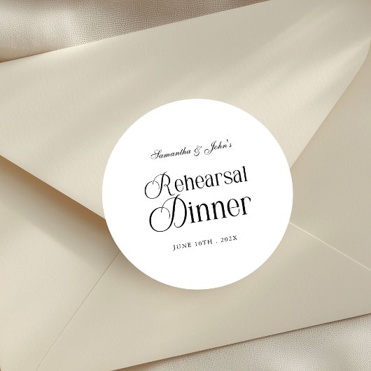  Modern Chic Rehearsal Dinner Ronde Sticker
