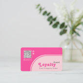 Modern Chic Retro Groovy Pink Loyalty Card Visitekaartje (Staand voorkant)