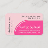 Modern Chic Retro Groovy Pink Loyalty Card Visitekaartje (Achterkant)