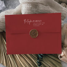 Modern chic | Rode Familie Kerst Kaart Envelope