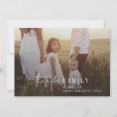 Modern chic | Rode foto Overlay Family Nieuws Feestdagenkaart (Voorkant)