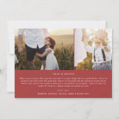 Modern chic | Rode foto Overlay Family Nieuws Feestdagenkaart (Achterkant)