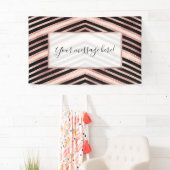 Modern Chic Roos Gold Pink Black Chevron Geo Spandoek (Insitu)