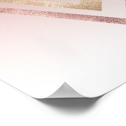 Modern Chic Roos Gold Pink Chevron Gradient Poster (Hoek)
