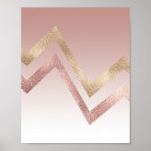 Modern Chic Roos Gold Pink Chevron Gradient Poster (Voorkant)