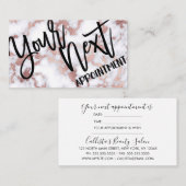 Modern Chic Roos Gold White marble Stone Pattern Afsprakenkaartje (Voorkant / Achterkant)