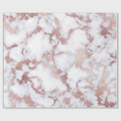 Modern Chic Roos Gold White marble Stone Pattern Cadeaupapier (Vlak)