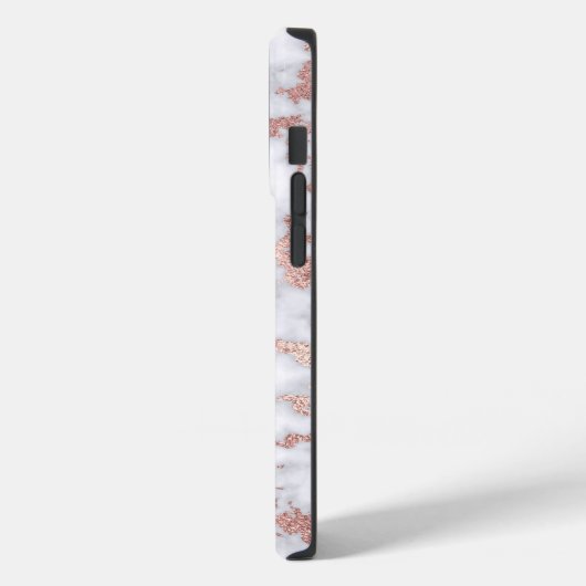 Modern Chic Roos Gold White marble Stone Pattern Case-Mate iPhone Case (Achterkant / Links)
