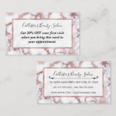 Modern Chic Roos Gold White marble Stone Pattern Kortingskaartje (Voorkant / Achterkant)