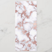 Modern Chic Roos Gold White marble Stone Pattern Menu (Achterkant)