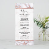 Modern Chic Roos Gold White marble Stone Pattern Menu (Staand voorkant)