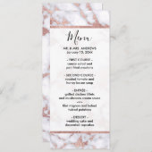 Modern Chic Roos Gold White marble Stone Pattern Menu (Voorkant / Achterkant)