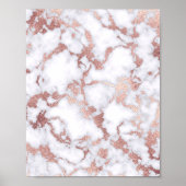 Modern Chic Roos Gold White marble Stone Pattern Poster (Voorkant)