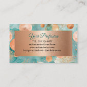 modern chic Roos Goud turquoise Visitekaartje (Achterkant)