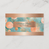 modern chic Roos Goud turquoise Visitekaartje (Voorkant)