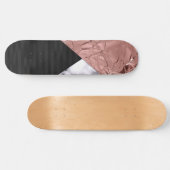 Modern Chic Roos Goud Zwart Marmer Geometrisch Persoonlijk Skateboard (Horizontaal)