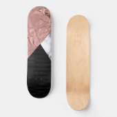 Modern Chic Roos Goud Zwart Marmer Geometrisch Persoonlijk Skateboard (Voorkant)