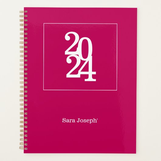 Modern Chic Roze 2024 Maandelijks wekelijks Planner (Voorkant)