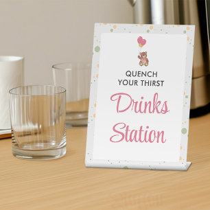 Modern Chic Roze Baby shower Bar voetstuk Reclamebord Met Voetstuk