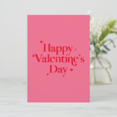 Modern Chic Roze Rode Sparkle Happy Valentines Day Feestdagenkaart (Staand voorkant)