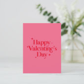 Modern Chic Roze Rode Sparkle Happy Valentines Day Feestdagenkaart (Staand voorkant)