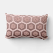 Modern Chic Roze Rose Goud Hexagon Geometrisch Buitenkussen (Achterkant)