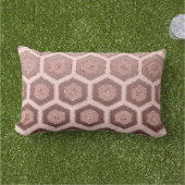 Modern Chic Roze Rose Goud Hexagon Geometrisch Buitenkussen (Gras)