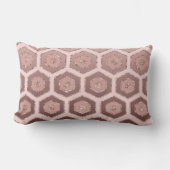 Modern Chic Roze Rose Goud Hexagon Geometrisch Buitenkussen (Voorkant)