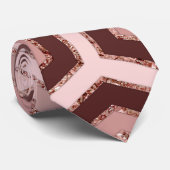 Modern Chic Roze Rose Goud Hexagon Geometrisch Stropdas (Opgerold)