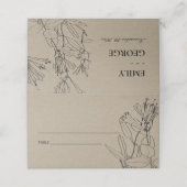 MODERN CHIC RUSTIC KRAFT BLACK LINE DRAADSTROOM PLAATSKAARTJE (Buitenkant ongevouwen)