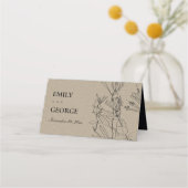 MODERN CHIC RUSTIC KRAFT BLACK LINE DRAADSTROOM PLAATSKAARTJE (Achterkant)