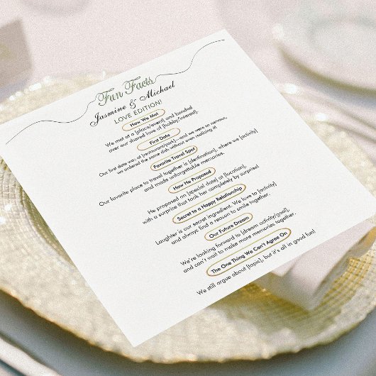 Modern Chic Sage Green Gold Leuke Feiten Trouwen S Servet