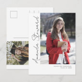 Modern chic Script Afstuderen Aankondiging (Voorkant / Achterkant)