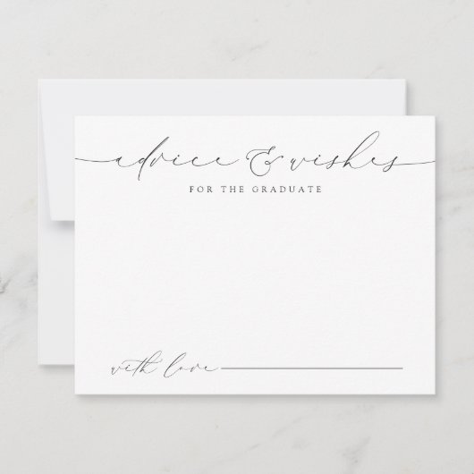 Modern Chic Script Afstuderen advies en wensen Notitiekaartje (Voorkant)