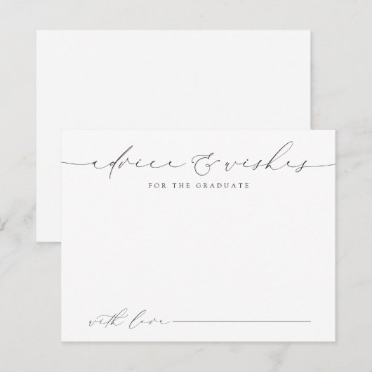 Modern Chic Script Afstuderen advies en wensen Notitiekaartje (Voorkant / Achterkant)
