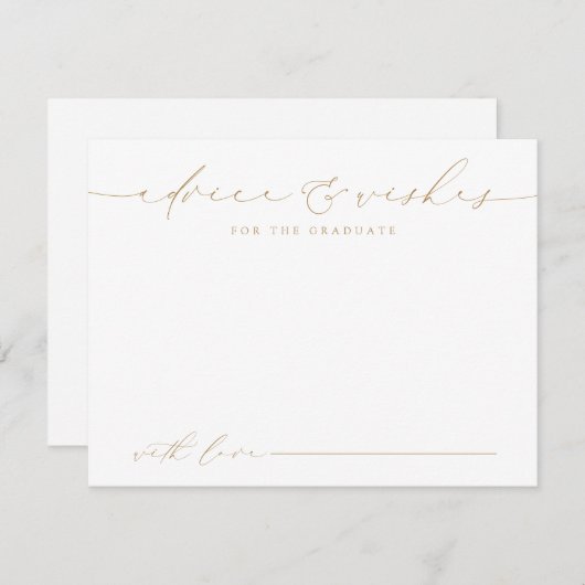 Modern Chic Script Afstuderen advies en wensen Notitiekaartje (Voorkant / Achterkant)