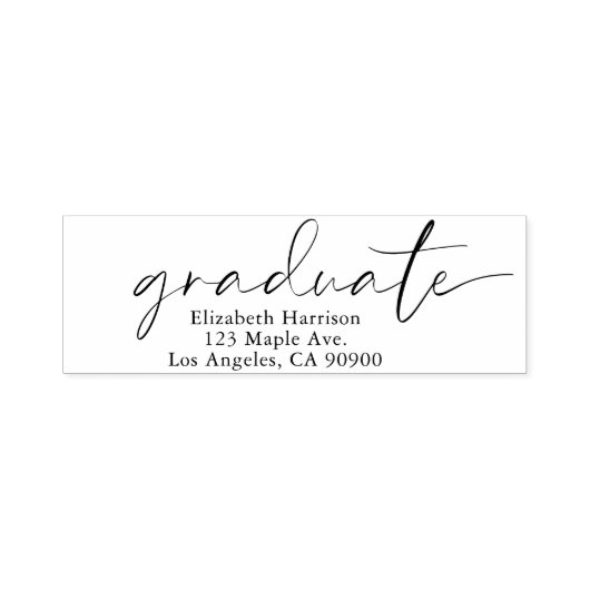 Modern Chic Script Afstuderen Retouradres Zelfinktende Stempel (Design)