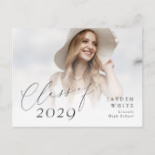 Modern Chic Script Class van 2025 Foto Afstuderen Briefkaart (Voorkant)